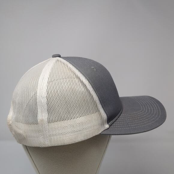 EB Logo Snapback Trucker Hat Gray One Size Adjustable Mesh Back Port Authority - Picture 5 of 9